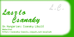 laszlo csanaky business card